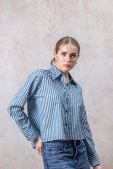 Blue Gingham Handcrafted Cotton Shirt