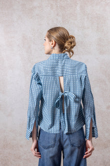 Blue Gingham Handcrafted Cotton Shirt