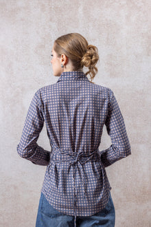 Classic Long Sleeve Blue Checkered Cotton Shirt