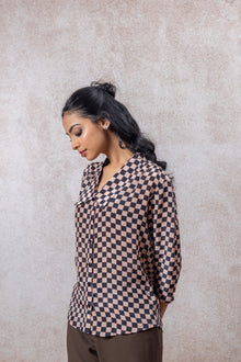 Premium Pure Crepe Workwear Shirt – Checkered Print