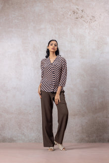 Premium Pure Crepe Workwear Shirt – Checkered Print