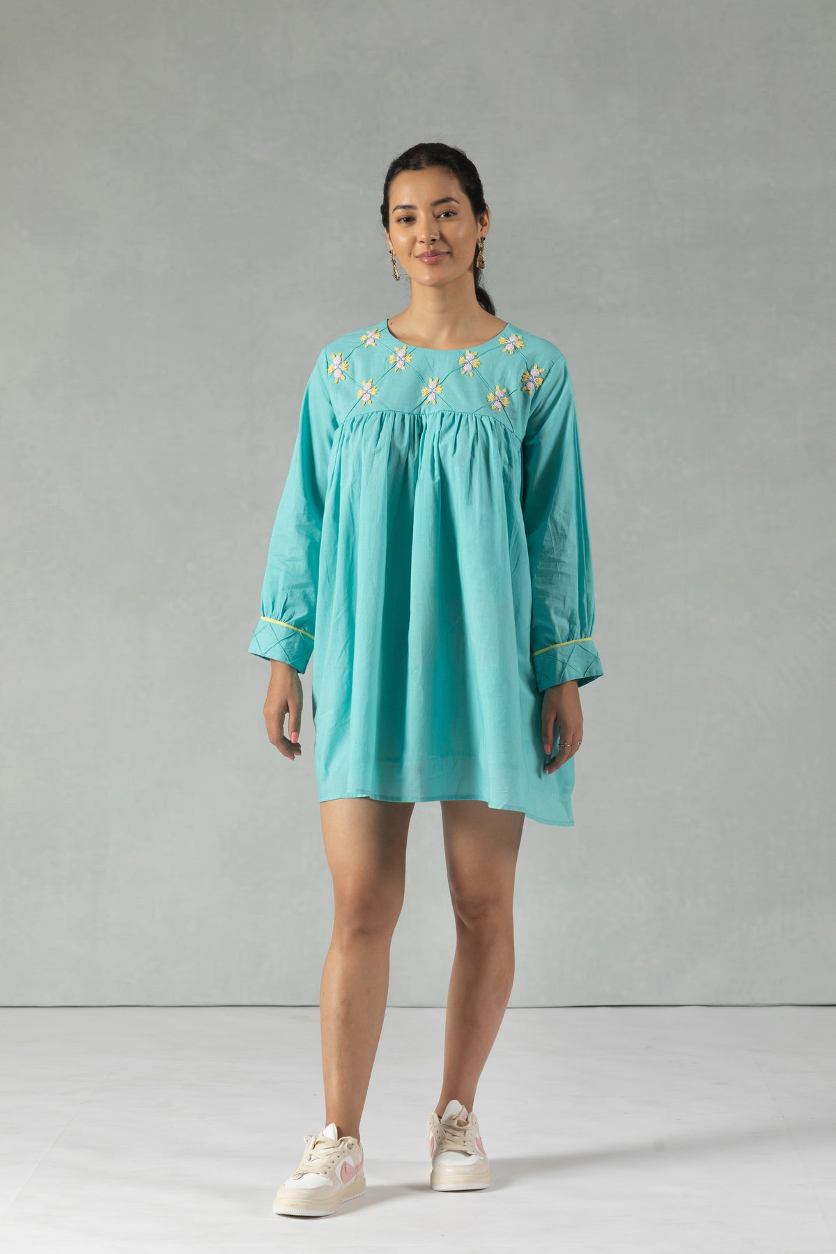 Aqua Serenity Handworked Dress