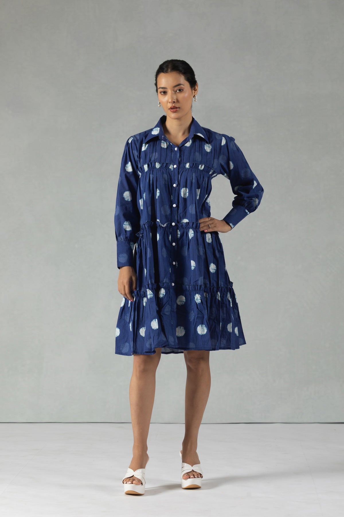 Midnight Blue Polka Dot Dress