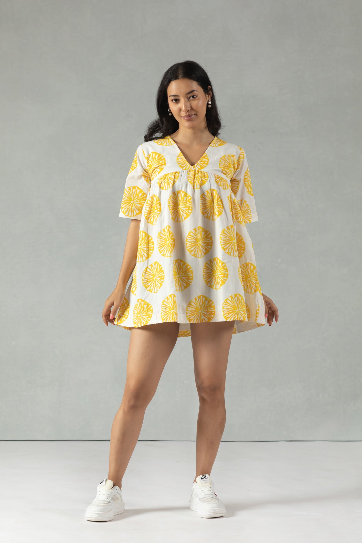 Sunlit Geo Bloom Shift Dress