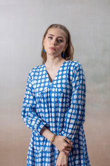 Breezy Blue Polka Dot Maxi Dress