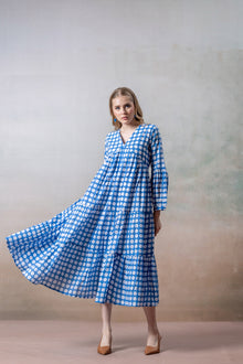 Breezy Blue Polka Dot Maxi Dress