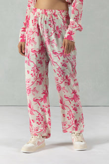 Pink Full Sleeves Floral Crepe Co-Ord Set