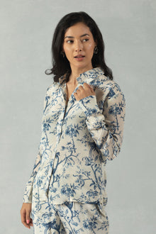Grey Full Sleeves Floral Crepe Co-Ord Set