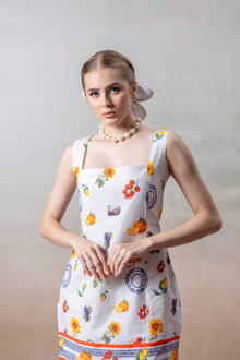 Garden Muse White Printed Mini Dress