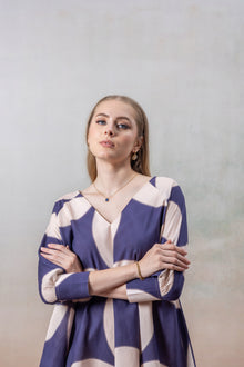 Scandinavian Breeze Abstract Print Mini Dress