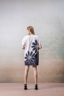 Nordic Bloom Contrast Floral Mini Dress