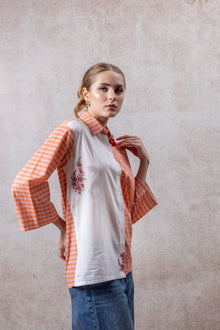 Santorini Sunrise Cotton Check Shirt