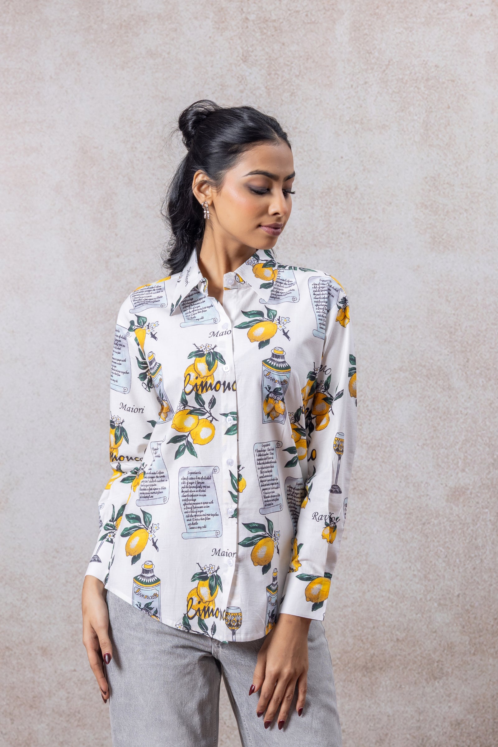 Amalfi Lemon Print Cotton Shirt