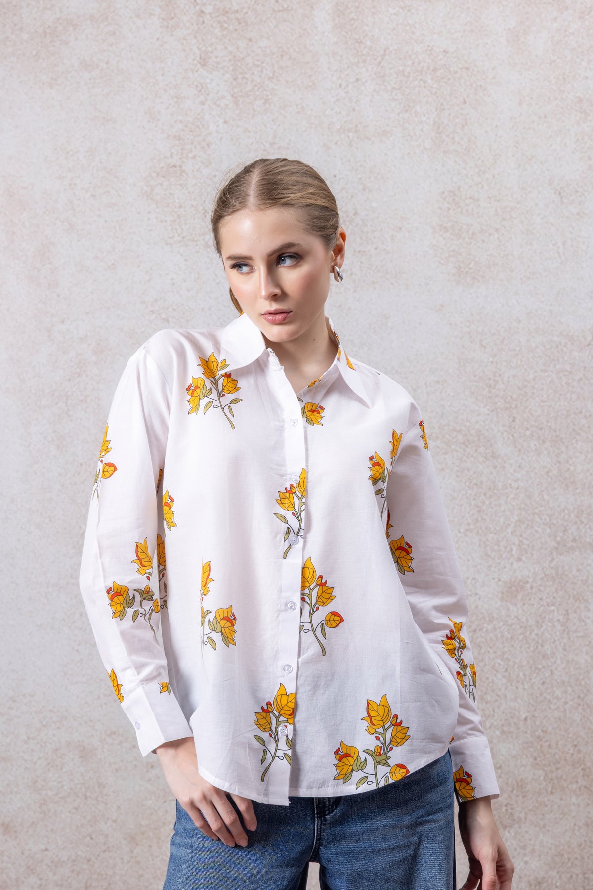 Tuscany Bloom Cotton Shirt