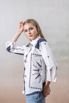 Monochrome Muse Printed Cotton Shirt