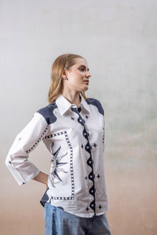 Monochrome Muse Printed Cotton Shirt