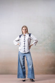 Monochrome Muse Printed Cotton Shirt