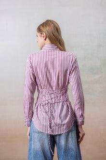 Rosewood Stripe Fitted Cotton Shirt