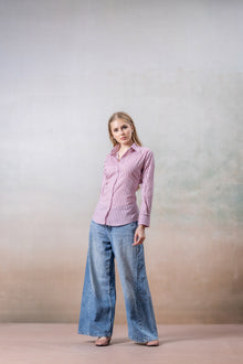 Rosewood Stripe Fitted Cotton Shirt