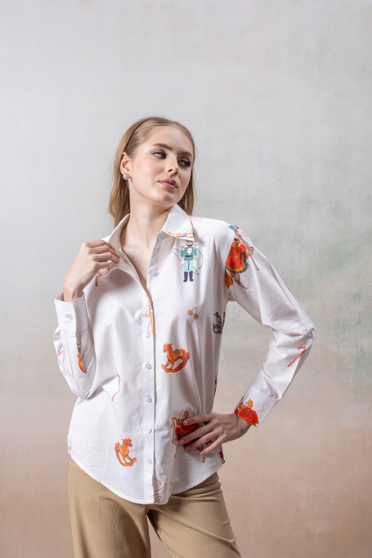 Playful Charm Printed Cotton Shirt