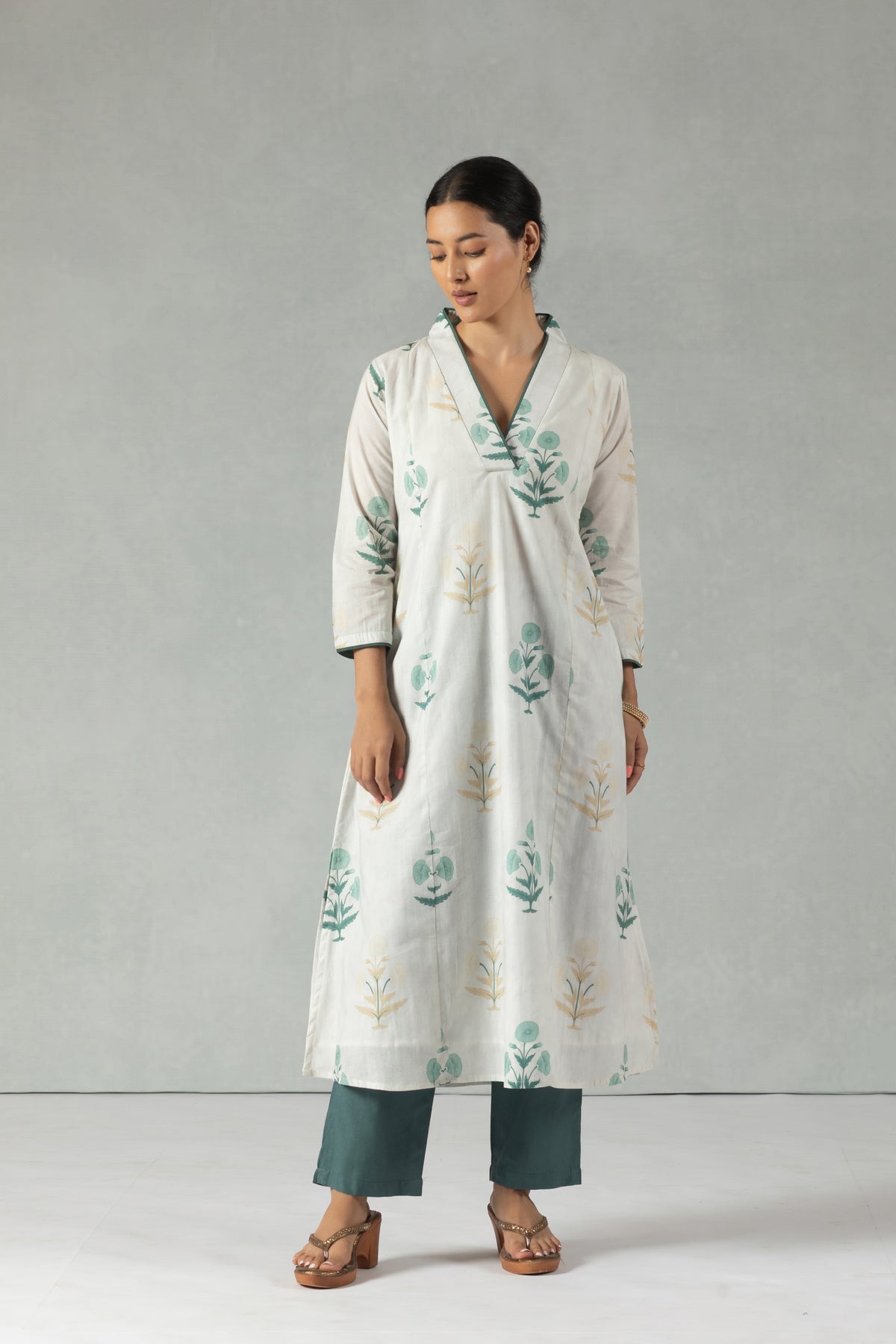 Ivory Botanical Kurti Set