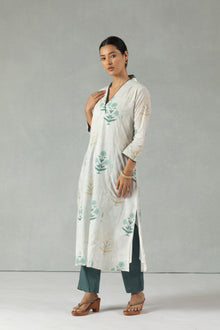 Ivory Botanical Kurti Set