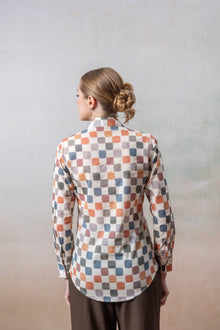 Multicolor Geometric Print Cotton Shirt