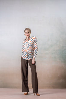 Multicolor Geometric Print Cotton Shirt