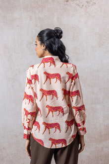 Pink Cheetah Print Cotton Shirt