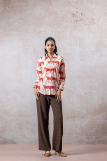Pink Cheetah Print Cotton Shirt