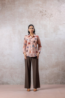 Blush Pink Graphic Print Cotton Shirt